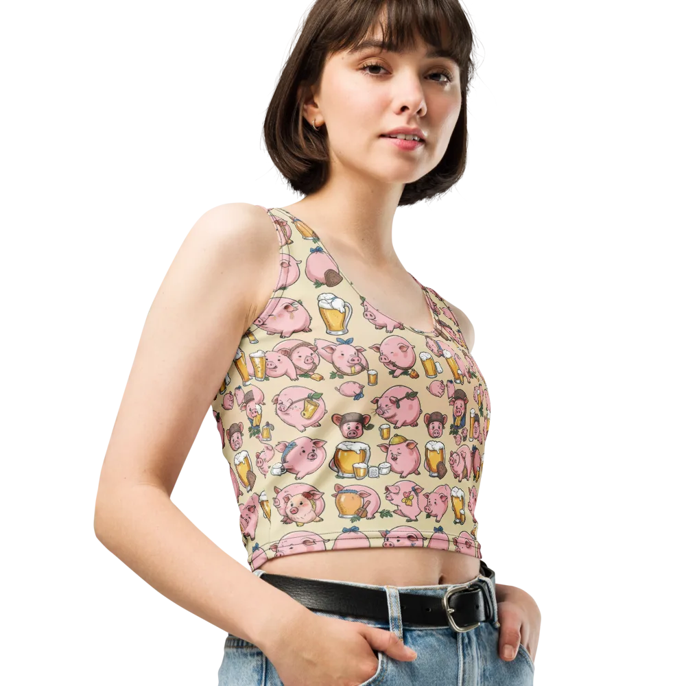 Pigskin Social on Crop Top — Right Front