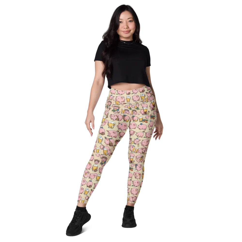 Pigskin Social on Leggings with Pockets — Front