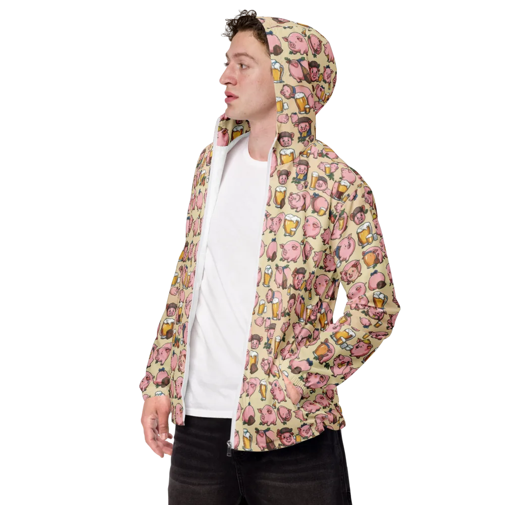 Pigskin Social on Men's Windbreaker — Left Front