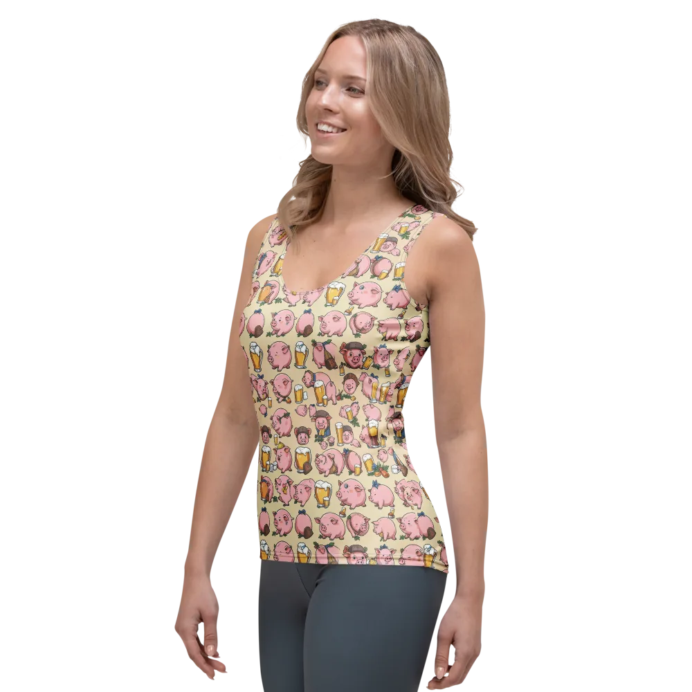 Pigskin Social on Women's Tank Top — Left Front