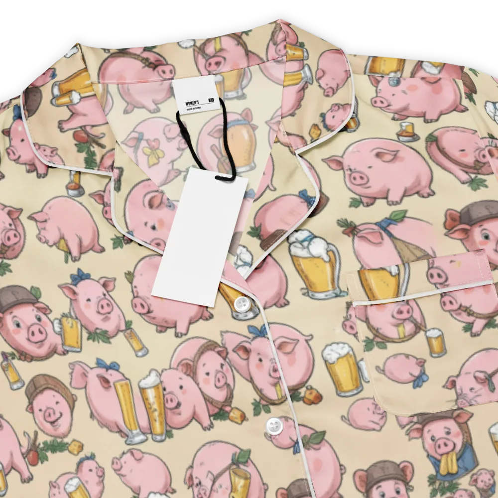 Pigskin Social on Women's Short Sleeve Pajama Top — Product details