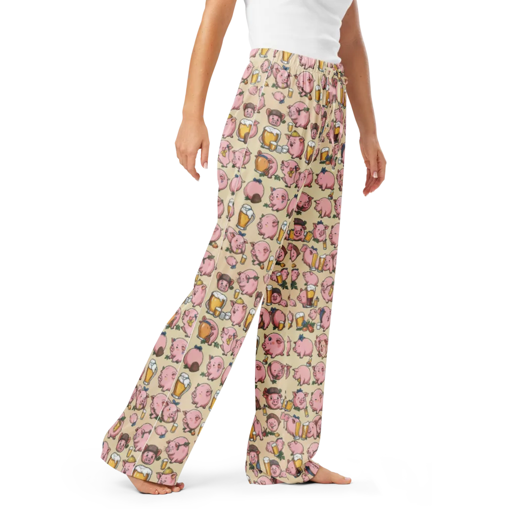 Pigskin Social on Women's Pajama Pants — Right Front