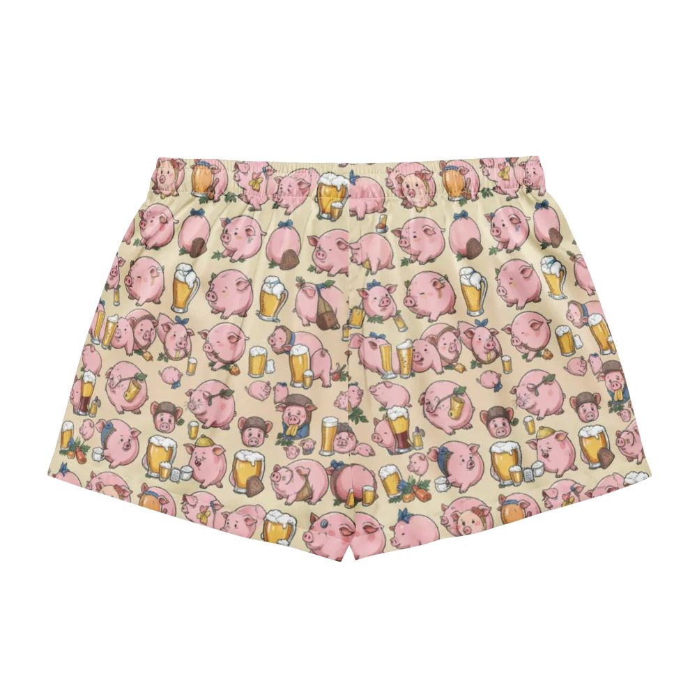 Pigskin Social on Women's Pajama Shorts — Back