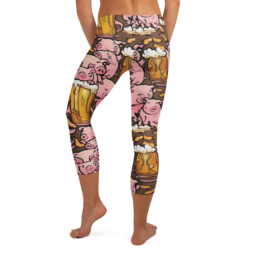 Pigtail Pilsner on Capri Leggings — Back