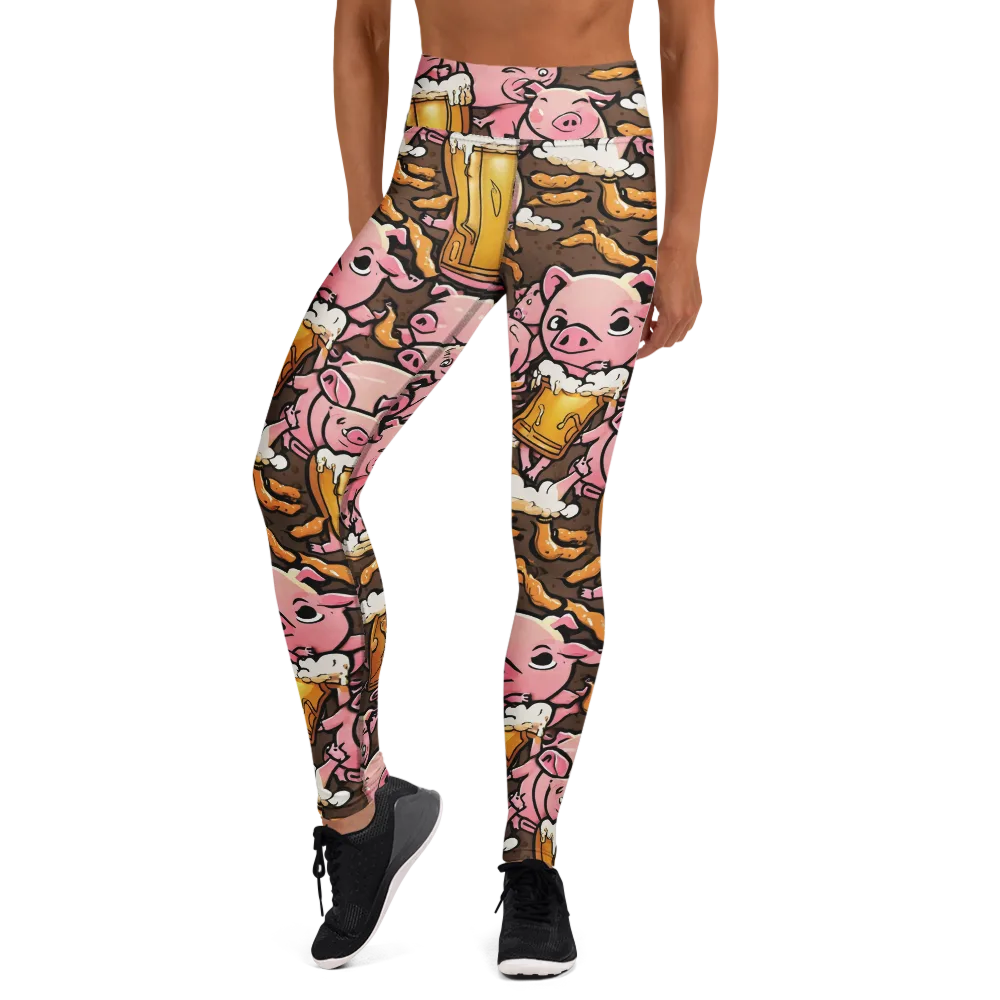 Pigtail Pilsner on Yoga Leggings — Front