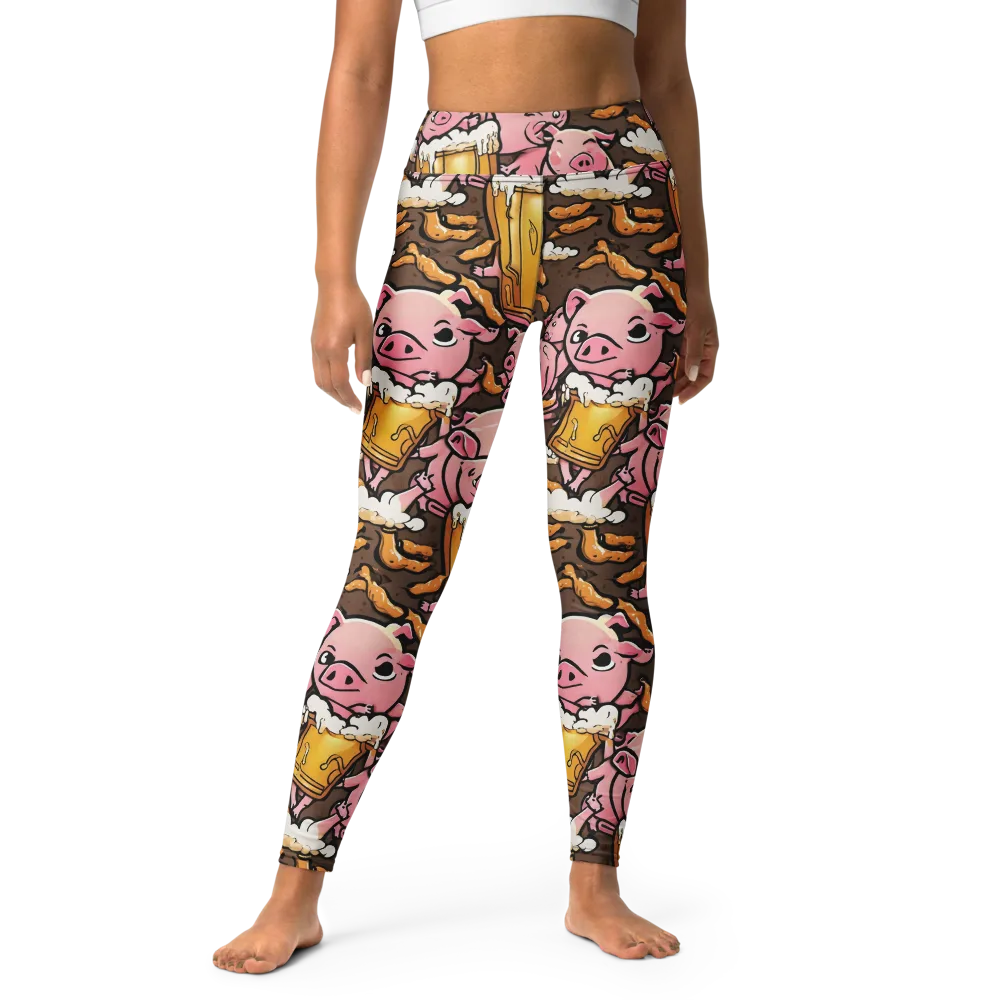 Pigtail Pilsner on Yoga Leggings — Front