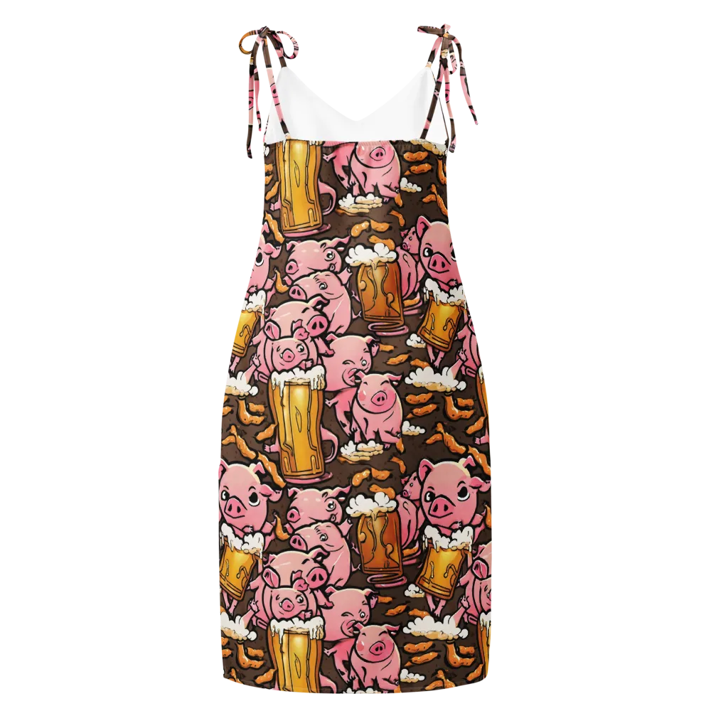 Pigtail Pilsner on Slip Dress — Back