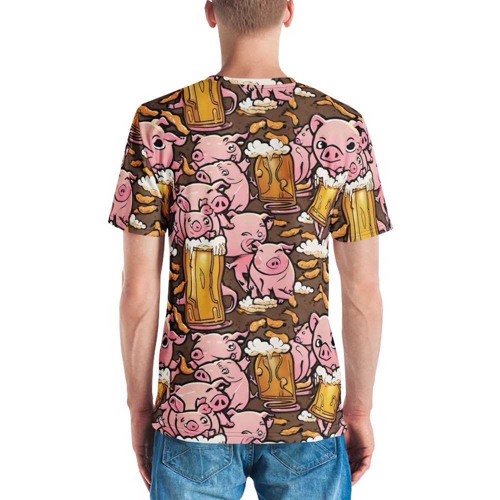 Pigtail Pilsner on Men's Crew Neck T-Shirt — Back
