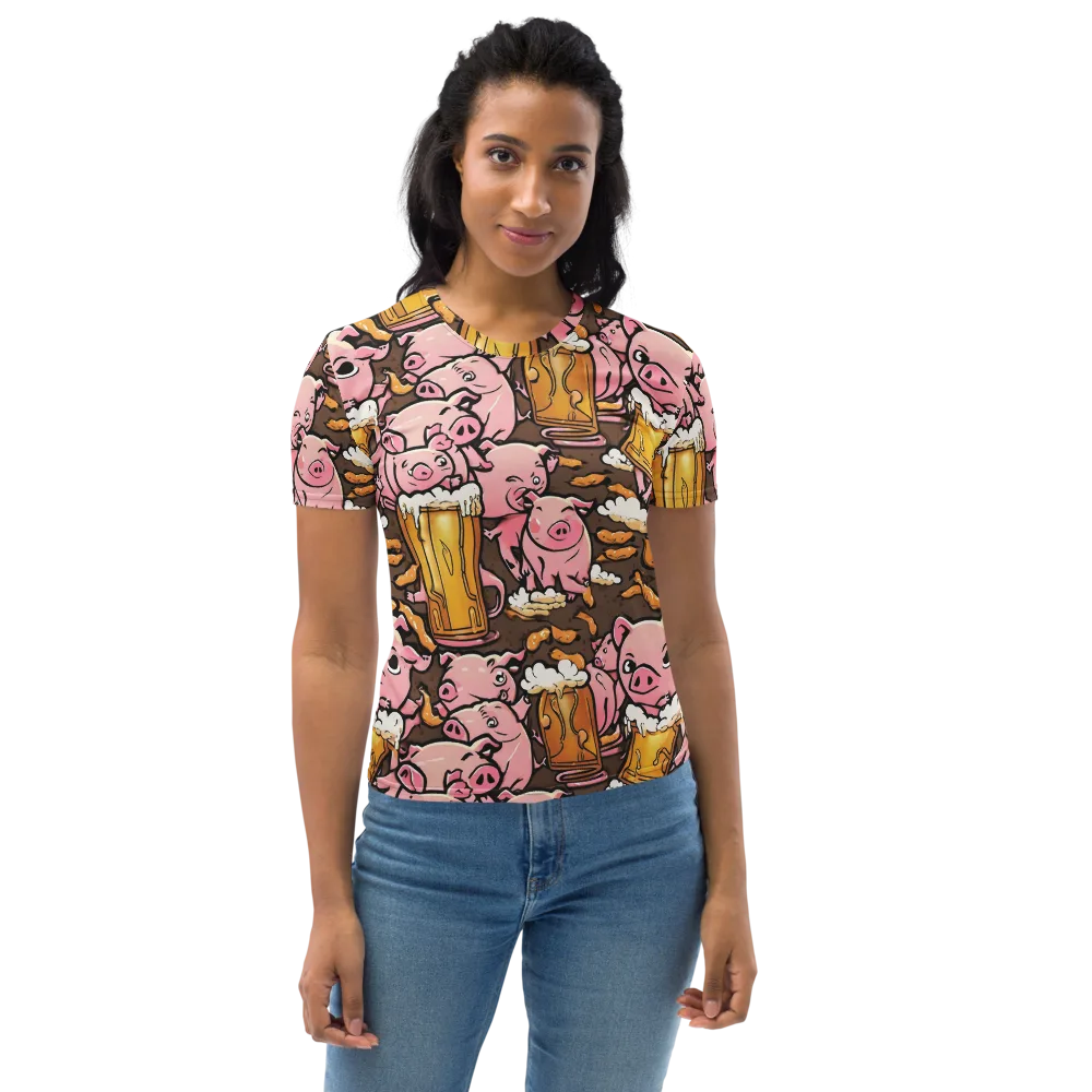 Pigtail Pilsner on Women's Crew Neck T-Shirt — Front