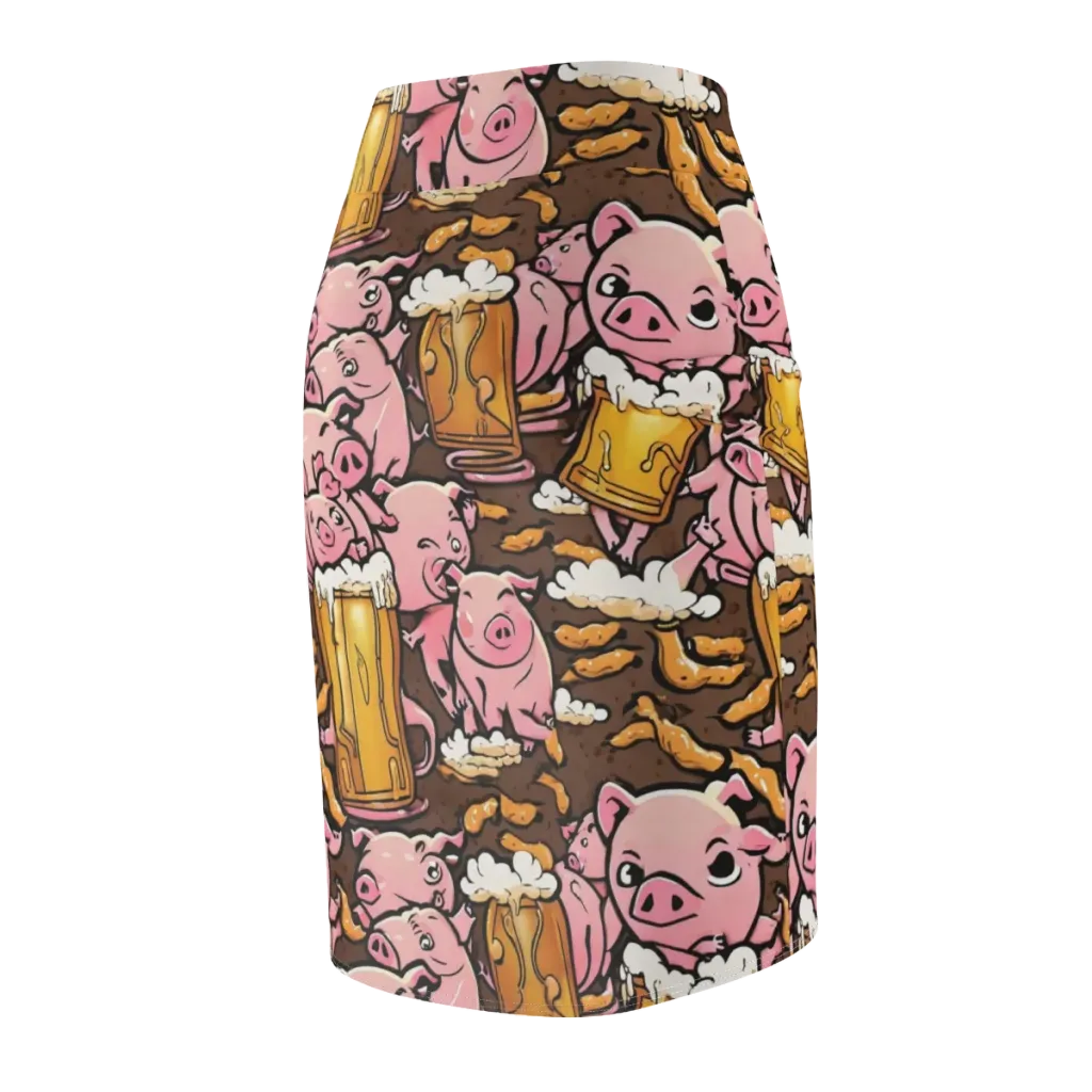 Pigtail Pilsner on Pencil Skirt — Back Side