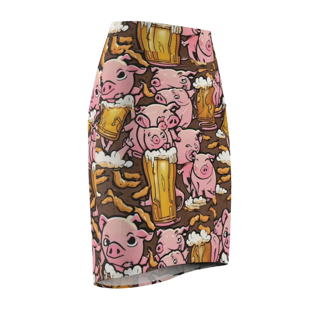Pigtail Pilsner on Pencil Skirt — Front Side