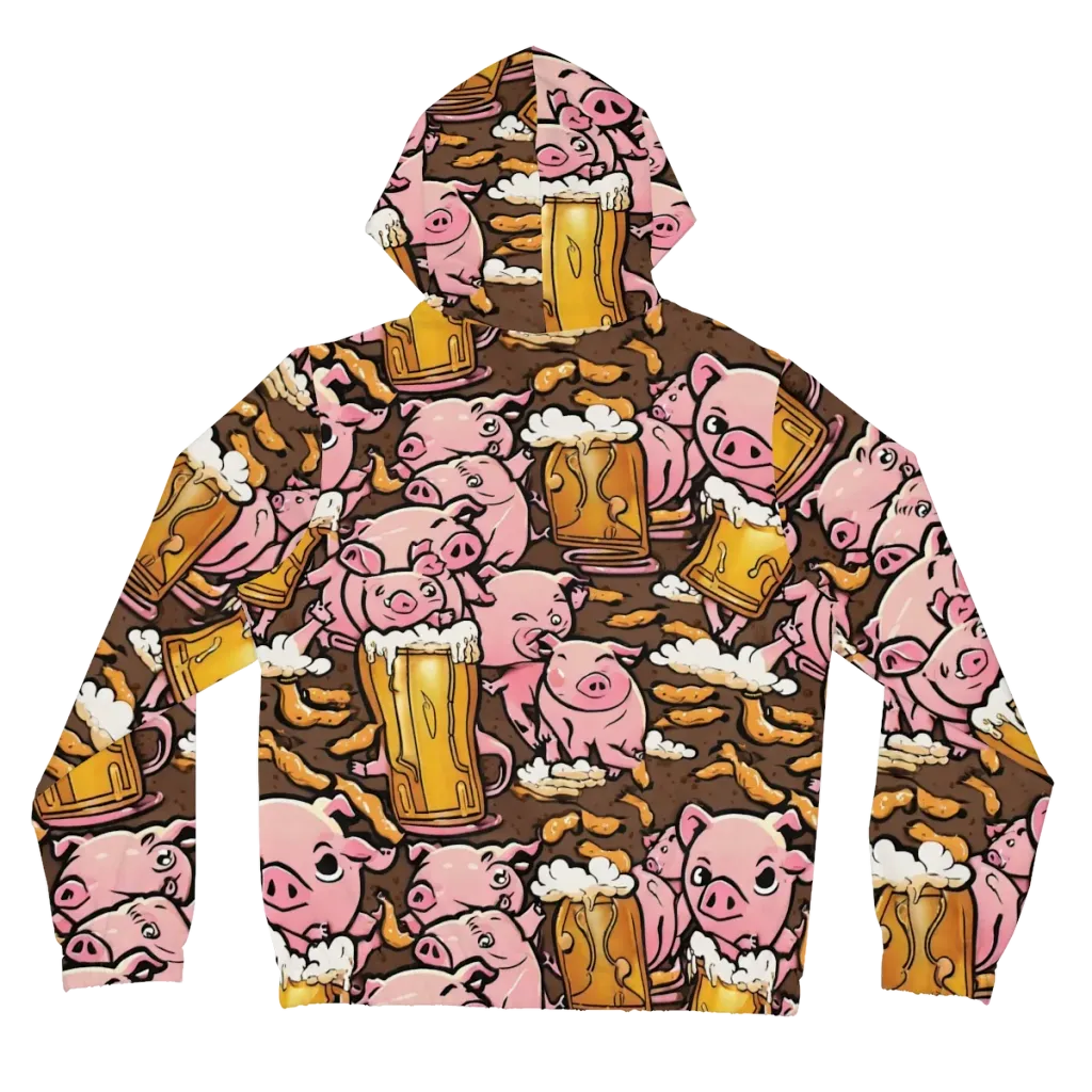 Pigtail Pilsner on Women's Full-Zip Hoodie — Back