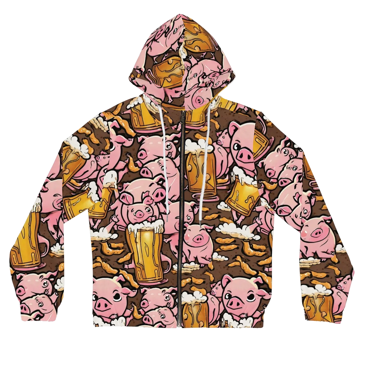 Pigtail Pilsner on Women's Full-Zip Hoodie — Front