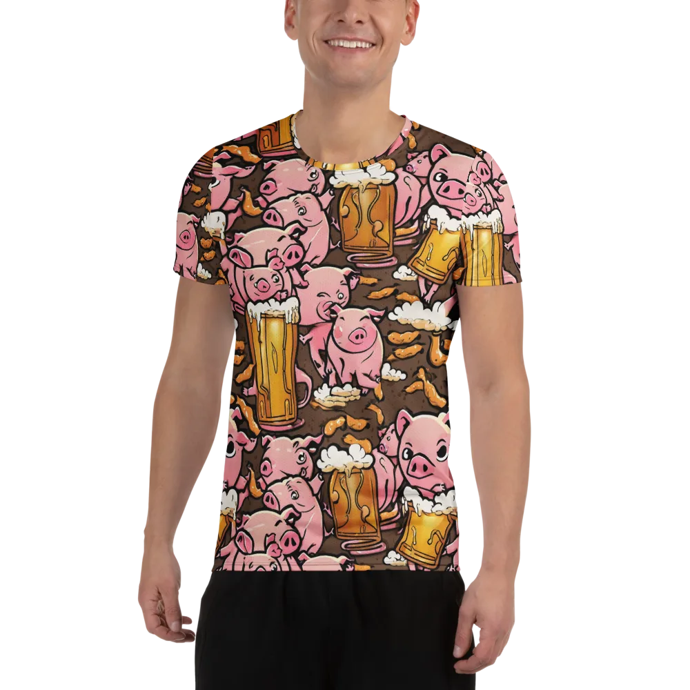 Pigtail Pilsner on Men's Athletic T-Shirt — Front