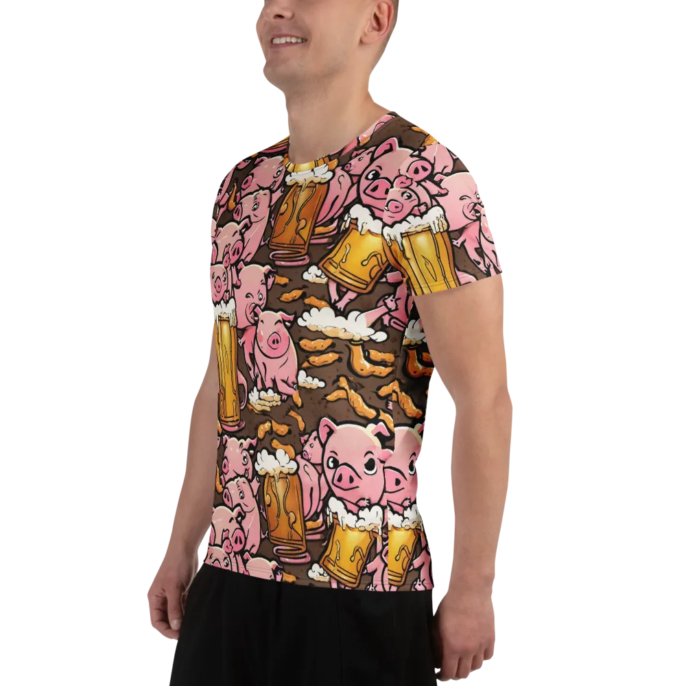 Pigtail Pilsner on Men's Athletic T-Shirt — Left