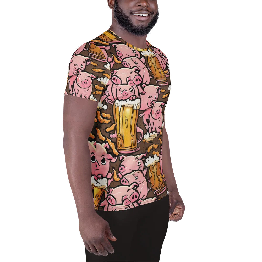 Pigtail Pilsner on Men's Athletic T-Shirt — Right