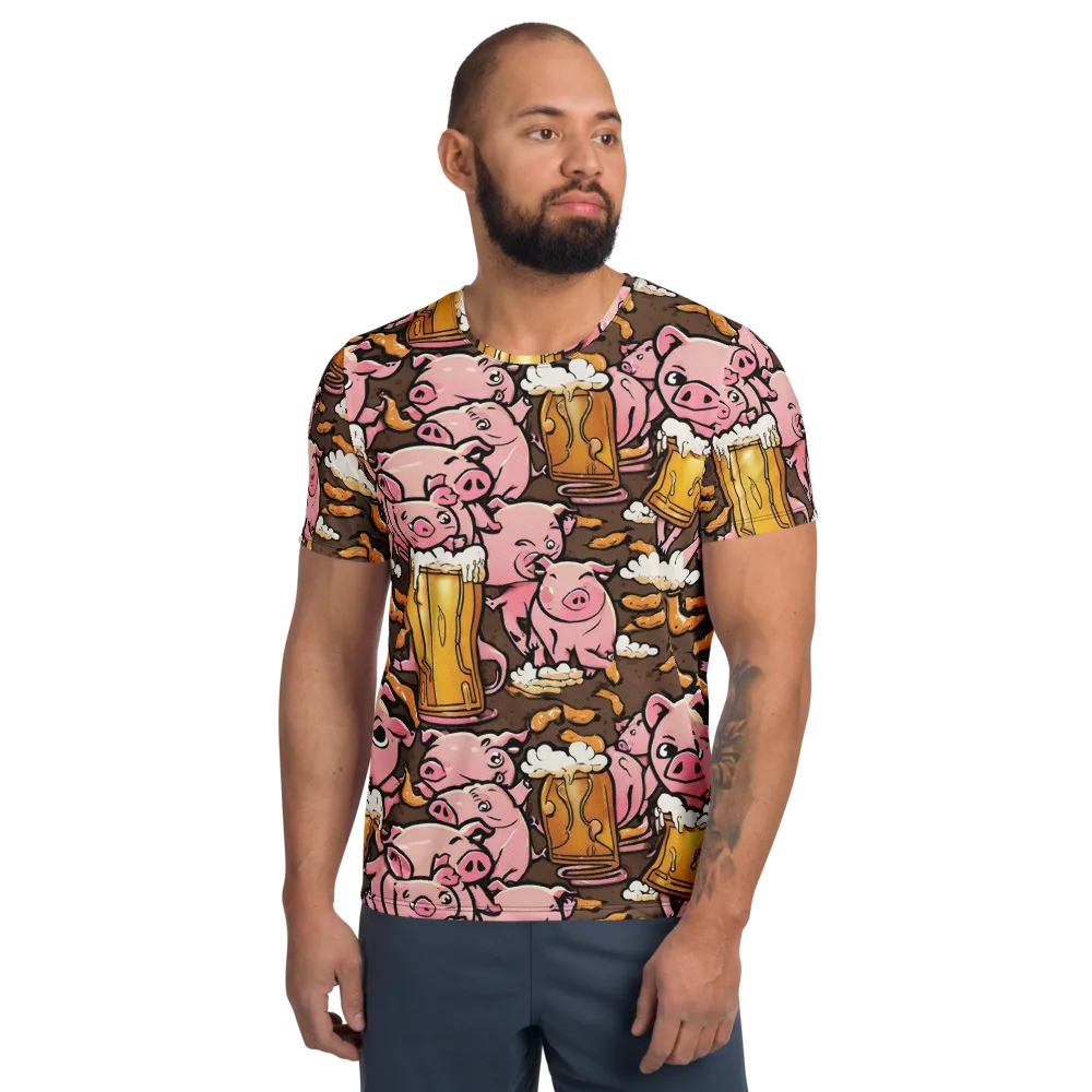 Pigtail Pilsner on Men's Athletic T-Shirt — Front