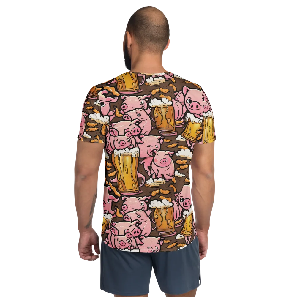 Pigtail Pilsner on Men's Athletic T-Shirt — Back