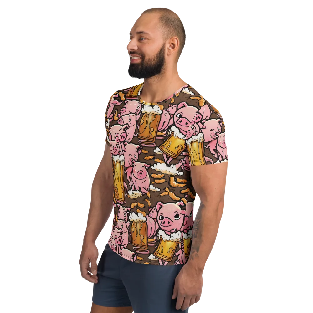 Pigtail Pilsner on Men's Athletic T-Shirt — Left