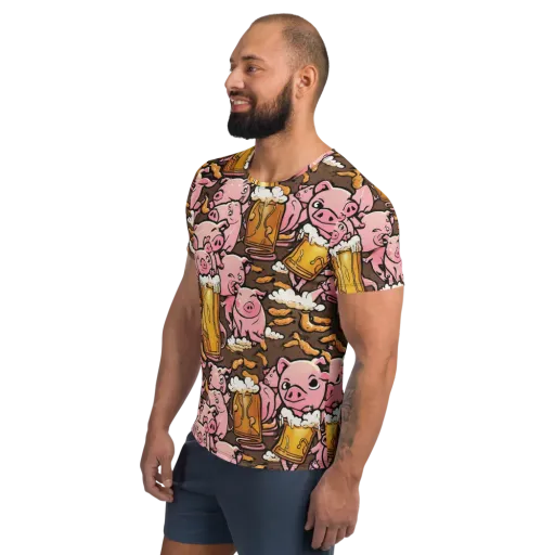 Pigtail Pilsner on a Men's Athletic T-Shirt