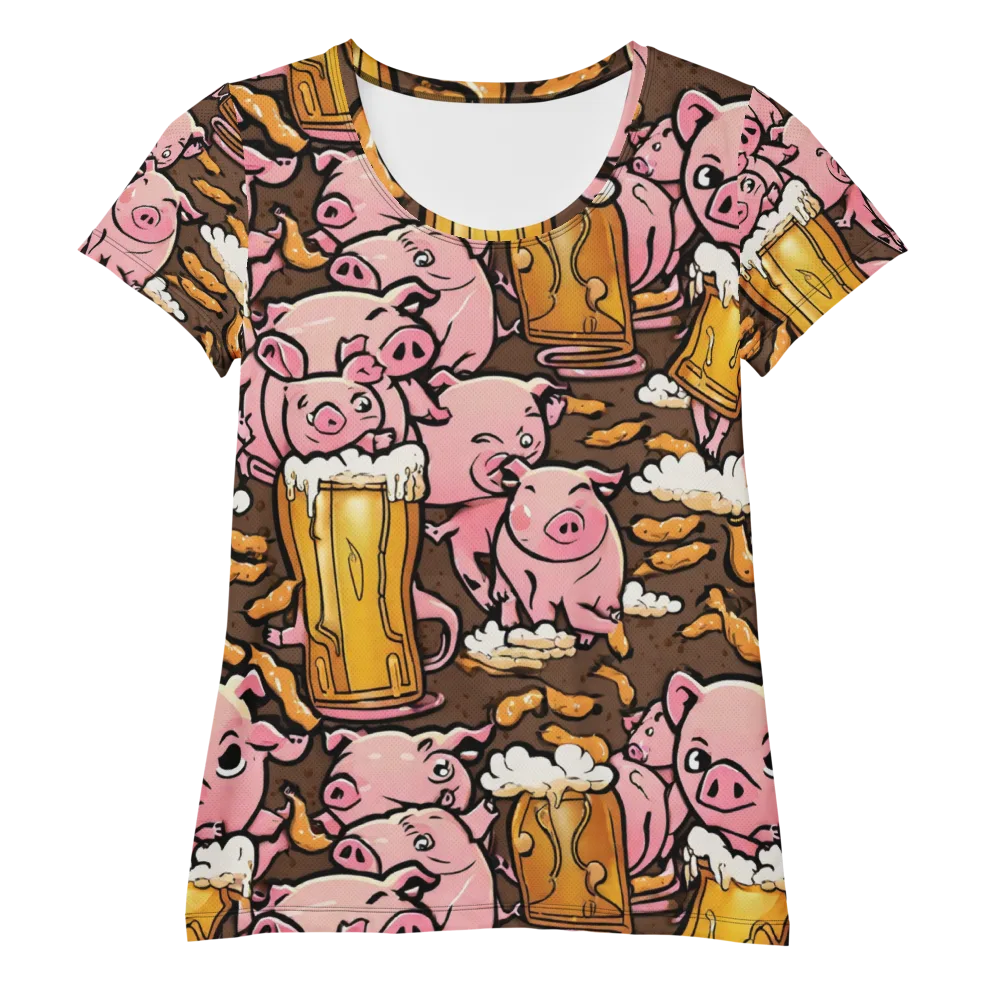 Pigtail Pilsner on Women's Athletic T-Shirt — Front