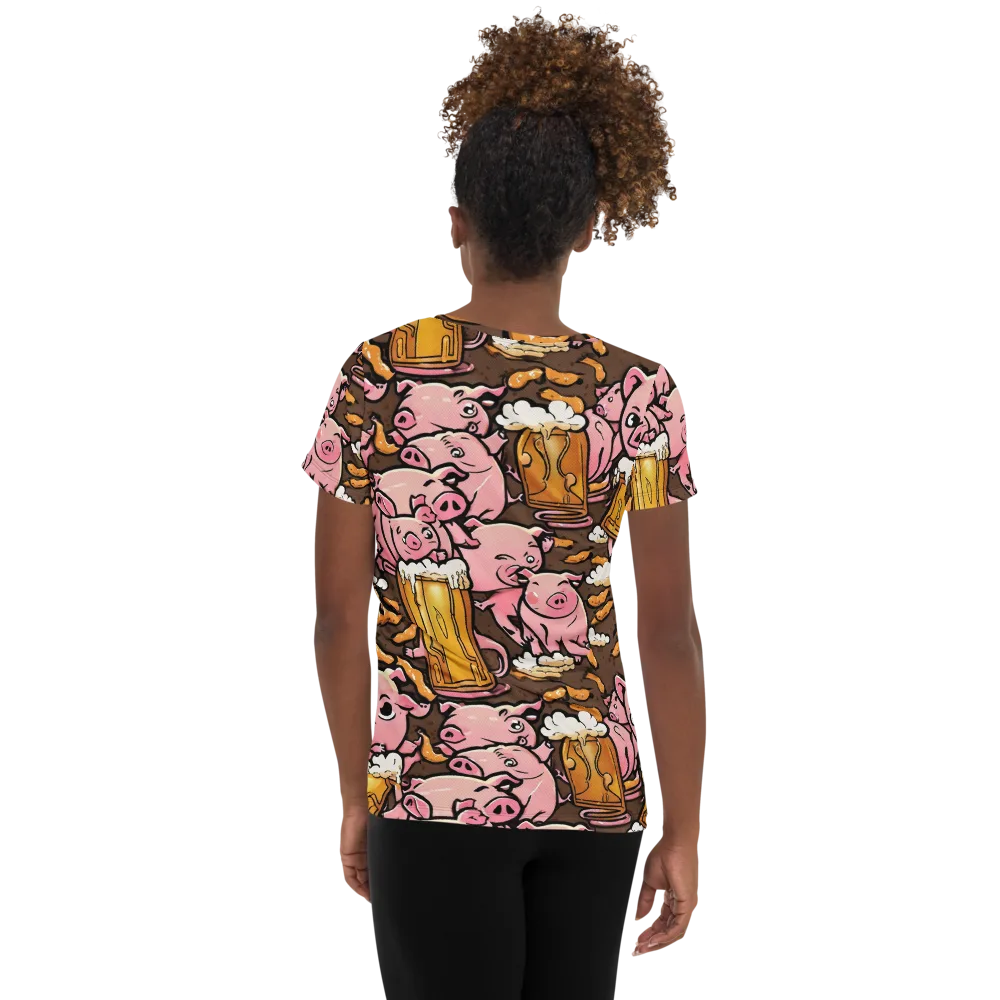 Pigtail Pilsner on Women's Athletic T-Shirt — Back