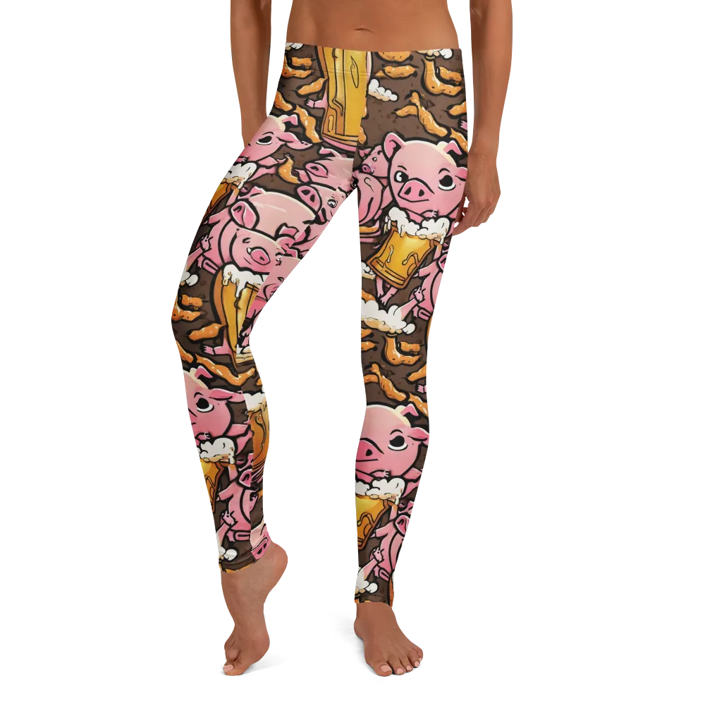 Pigtail Pilsner on Leggings — Front