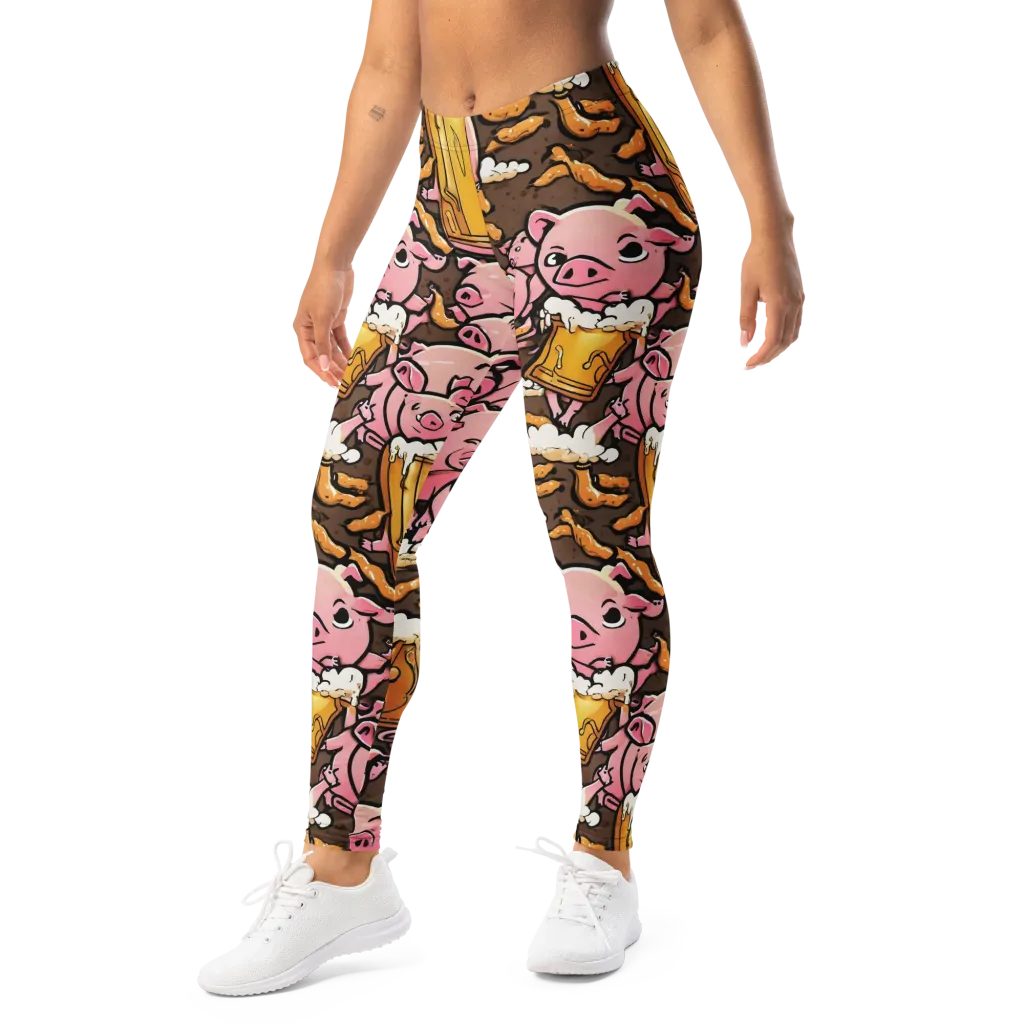 Pigtail Pilsner on Leggings — Left Front