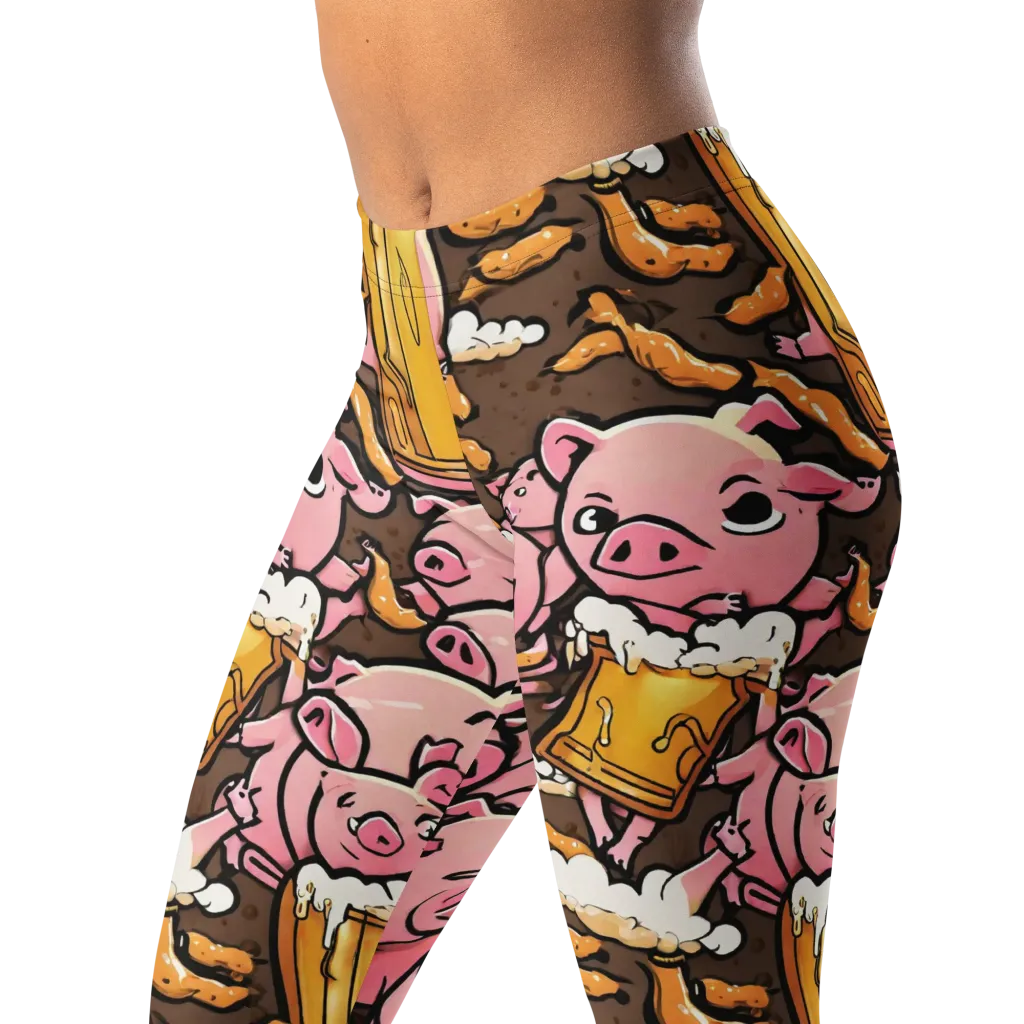Pigtail Pilsner on Leggings — Left Front