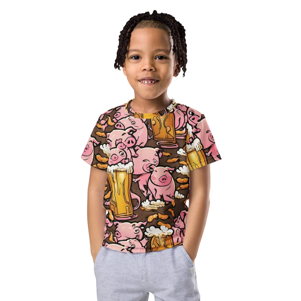 Pigtail Pilsner on Kids Crew Neck T-Shirt — Front