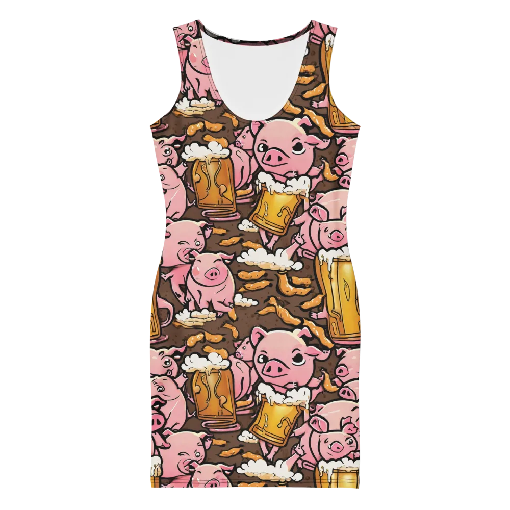 Pigtail Pilsner on Bodycon Dress — Front