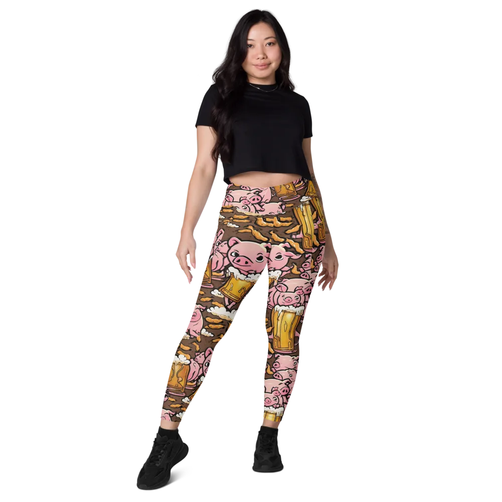 Pigtail Pilsner on Leggings with Pockets — Front