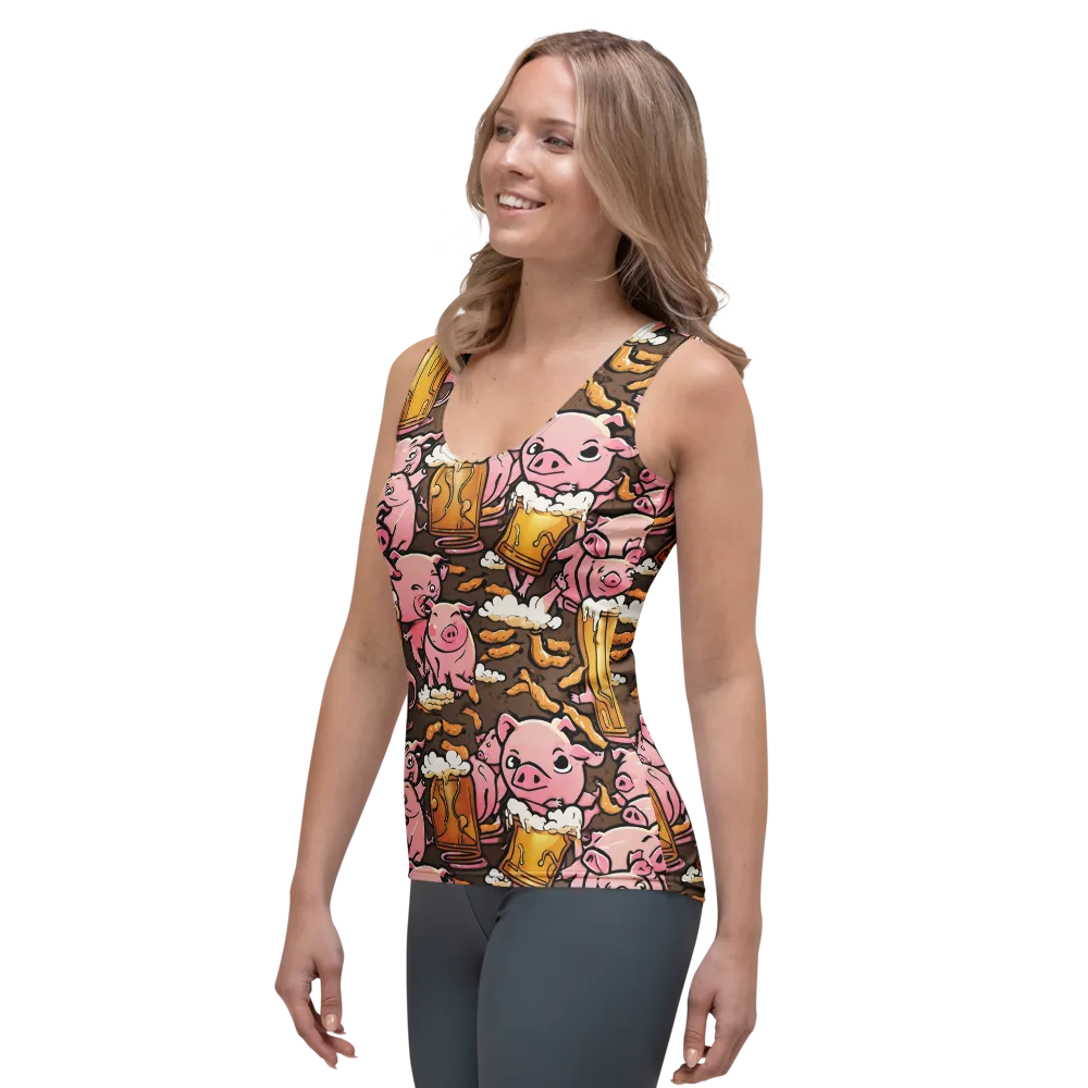 Pigtail Pilsner on Women's Tank Top — Left Front