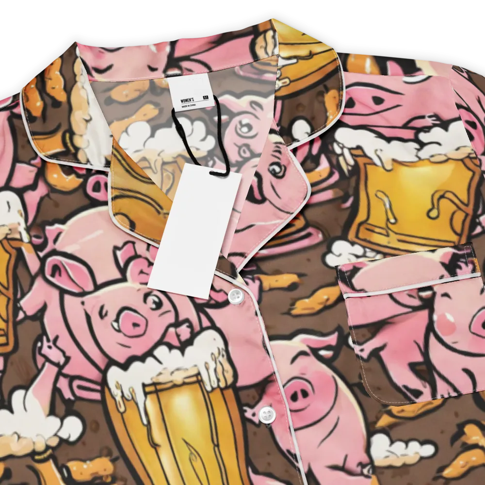 Pigtail Pilsner on Women's Short Sleeve Pajama Top — Product details