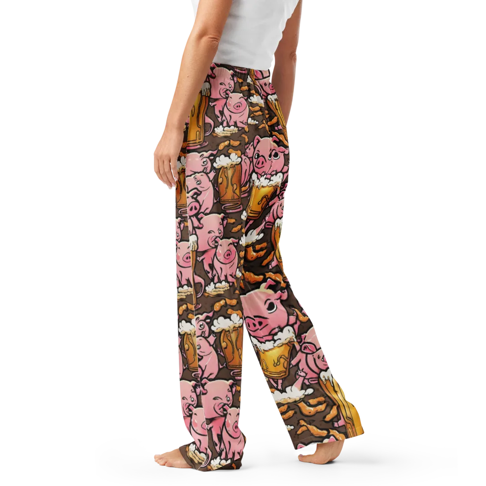 Pigtail Pilsner on Women's Pajama Pants — Left