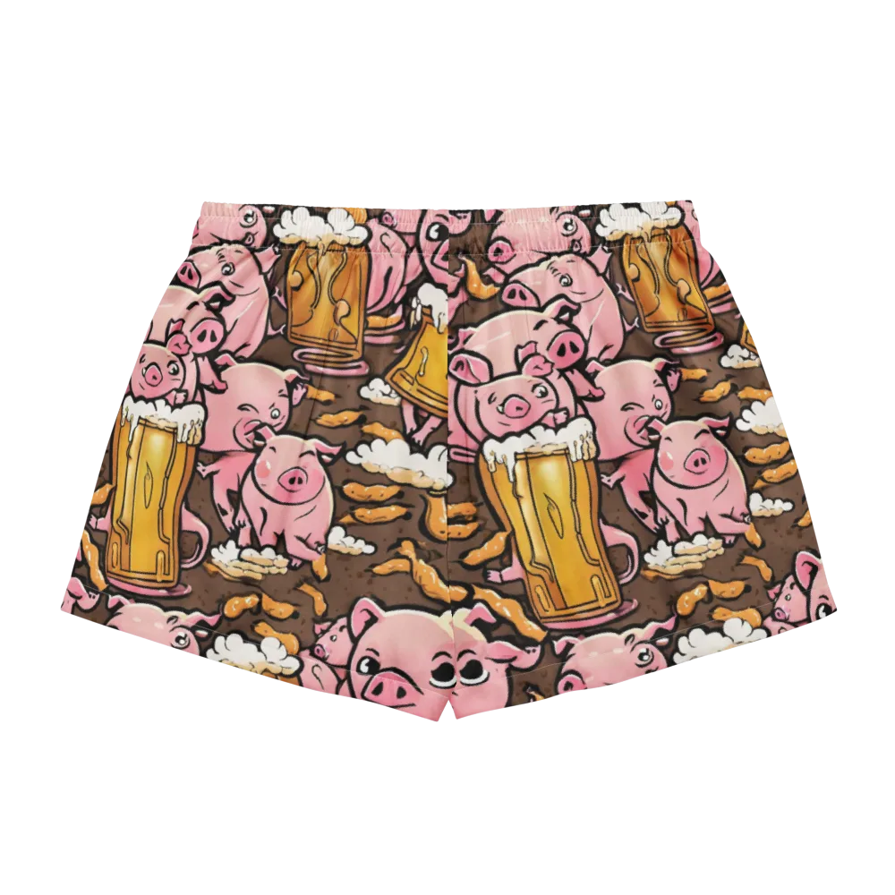 Pigtail Pilsner on Women's Pajama Shorts — Back
