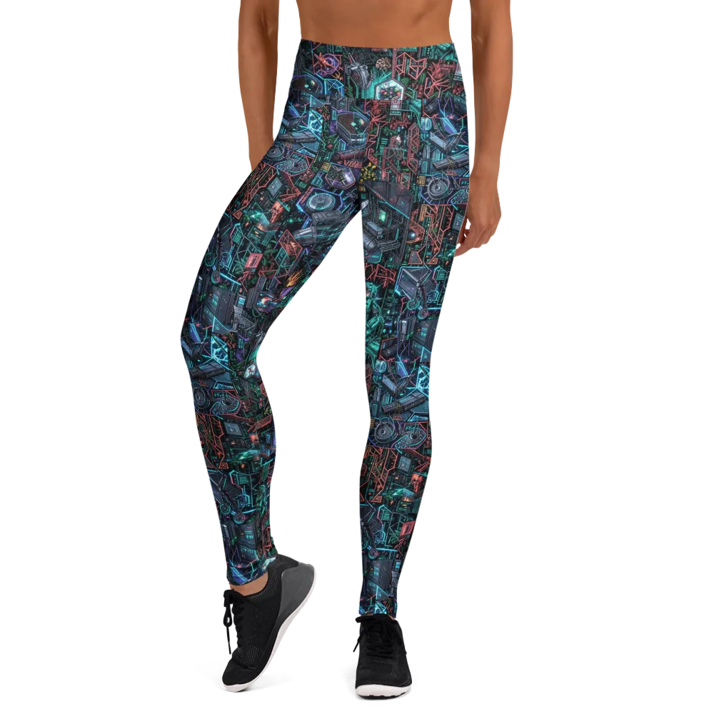 Cybernetic Jungle on Yoga Leggings — Front