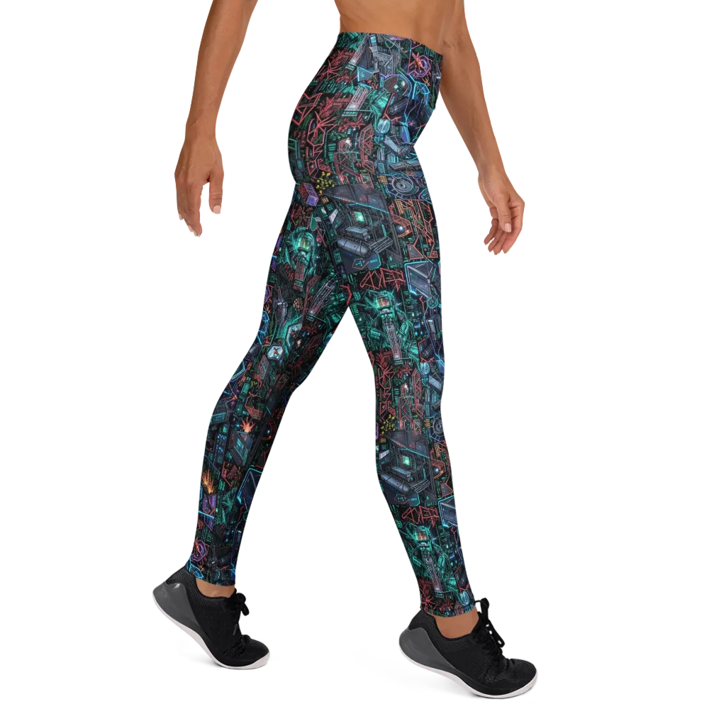 Cybernetic Jungle on Yoga Leggings — Right