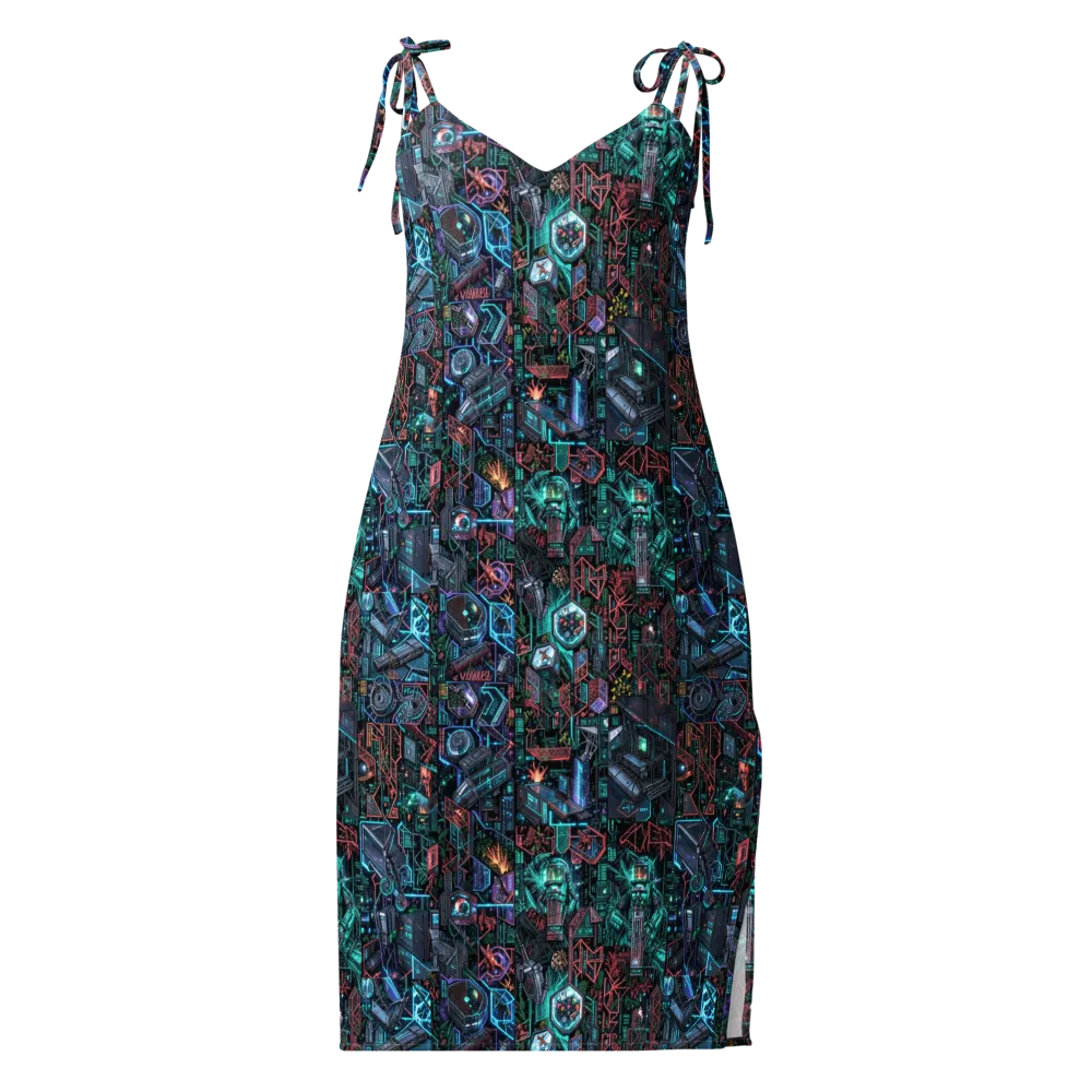 Cybernetic Jungle on Slip Dress — Front