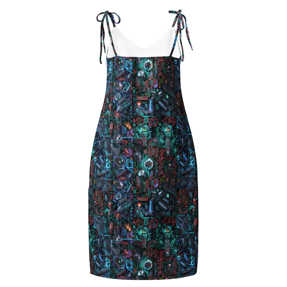 Cybernetic Jungle on Slip Dress — Back