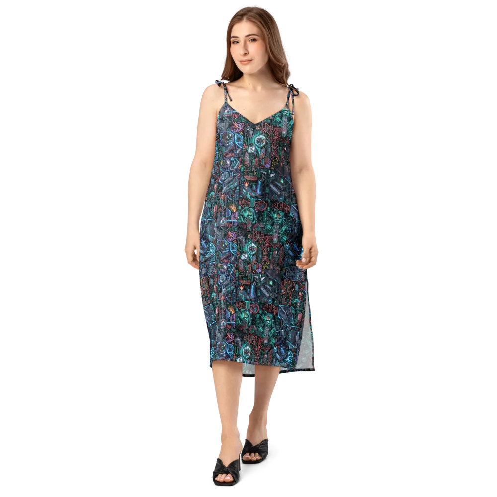 Cybernetic Jungle on Slip Dress — Front