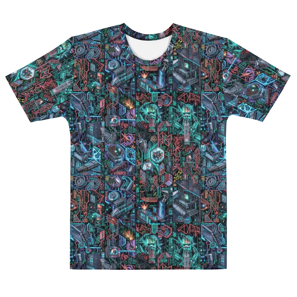Cybernetic Jungle on Men's Cotton Crew Neck T-Shirt — Front