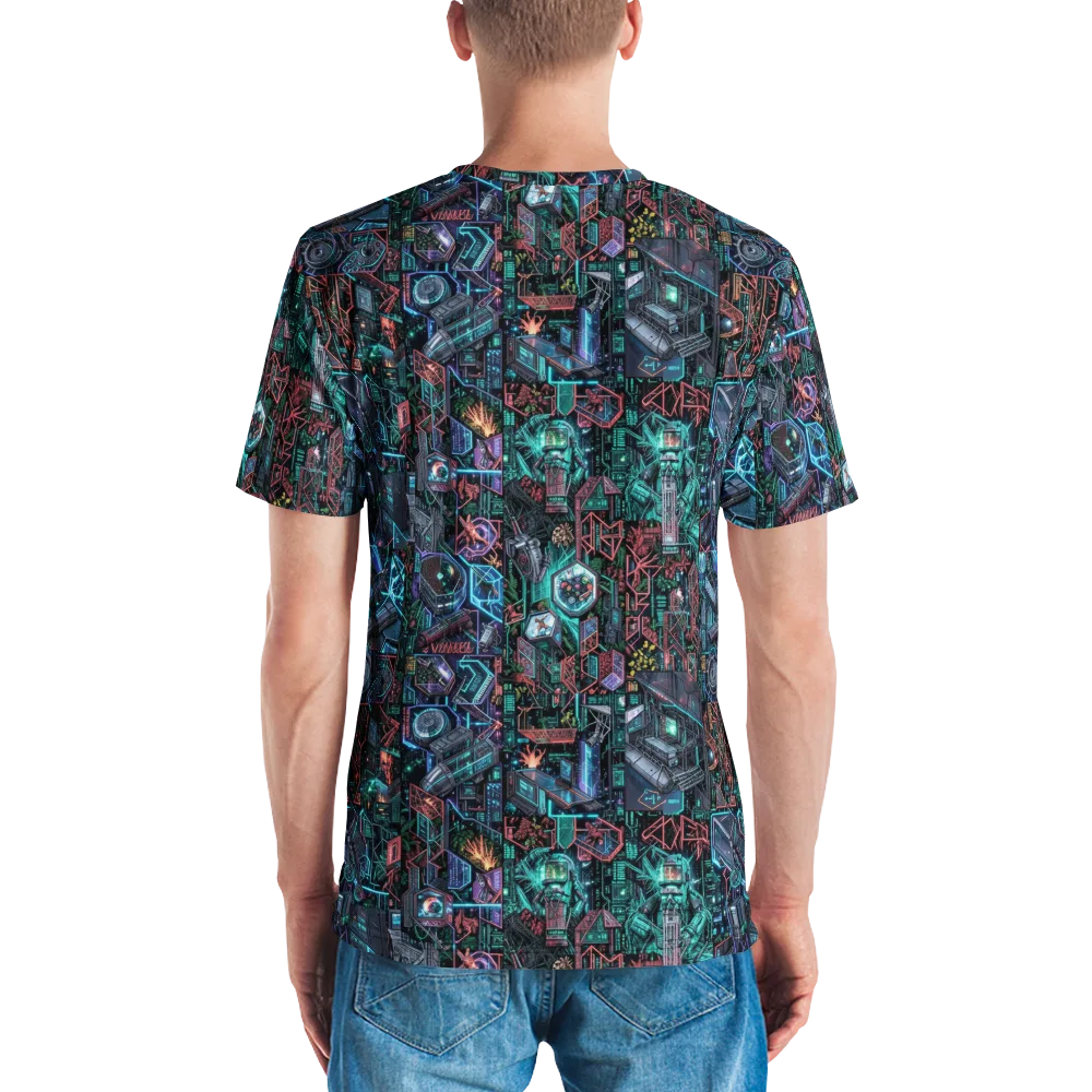 Cybernetic Jungle on Men's Crew Neck T-Shirt — Back