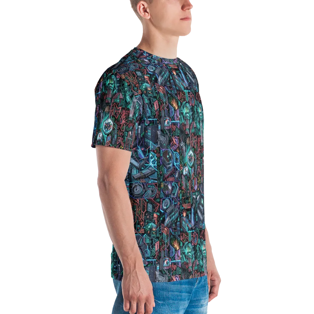 Cybernetic Jungle on Men's Crew Neck T-Shirt — Right