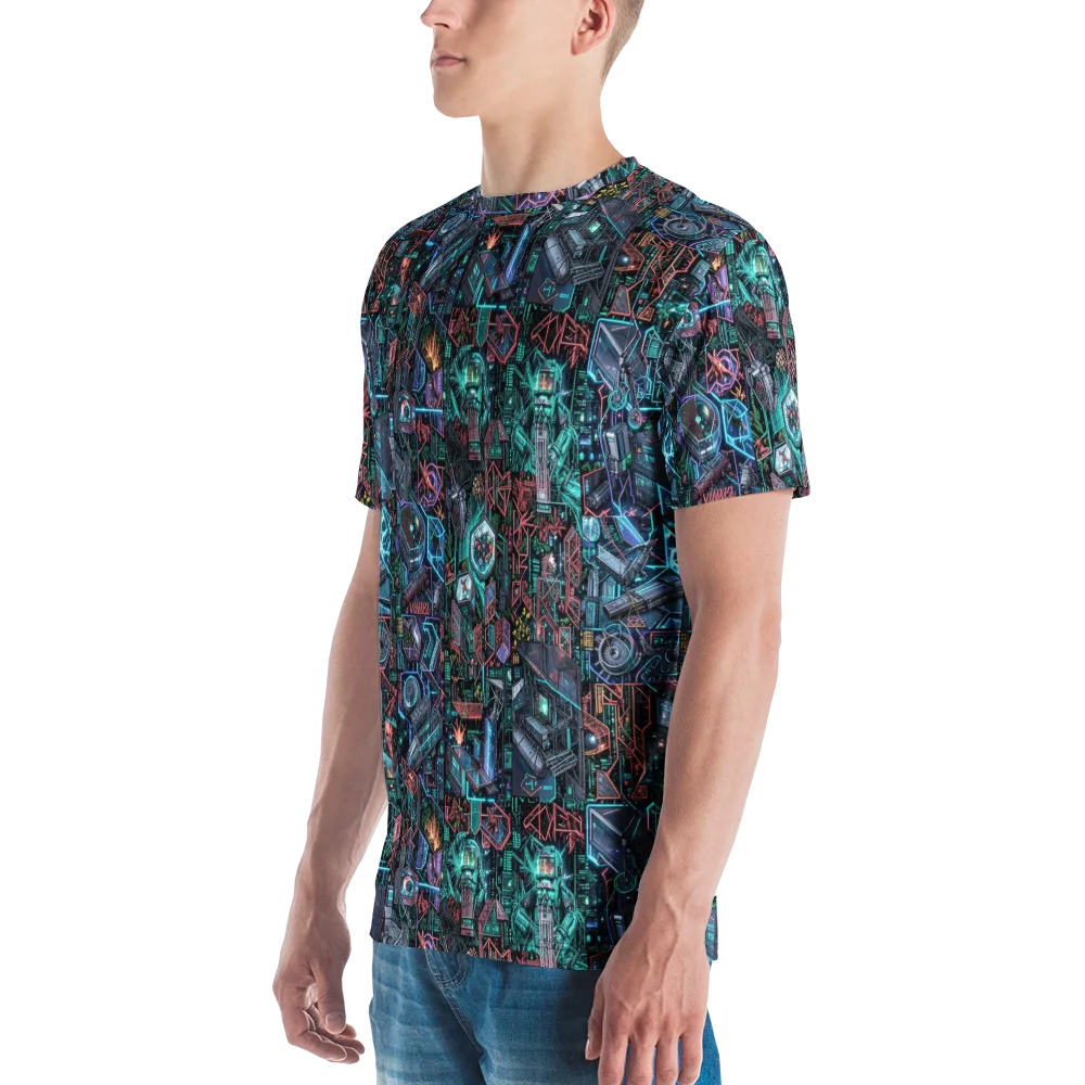 Cybernetic Jungle on Men's Crew Neck T-Shirt — Left