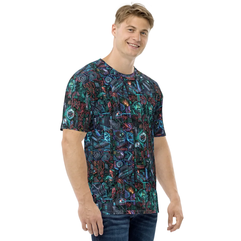 Cybernetic Jungle on Men's Crew Neck T-Shirt — Right