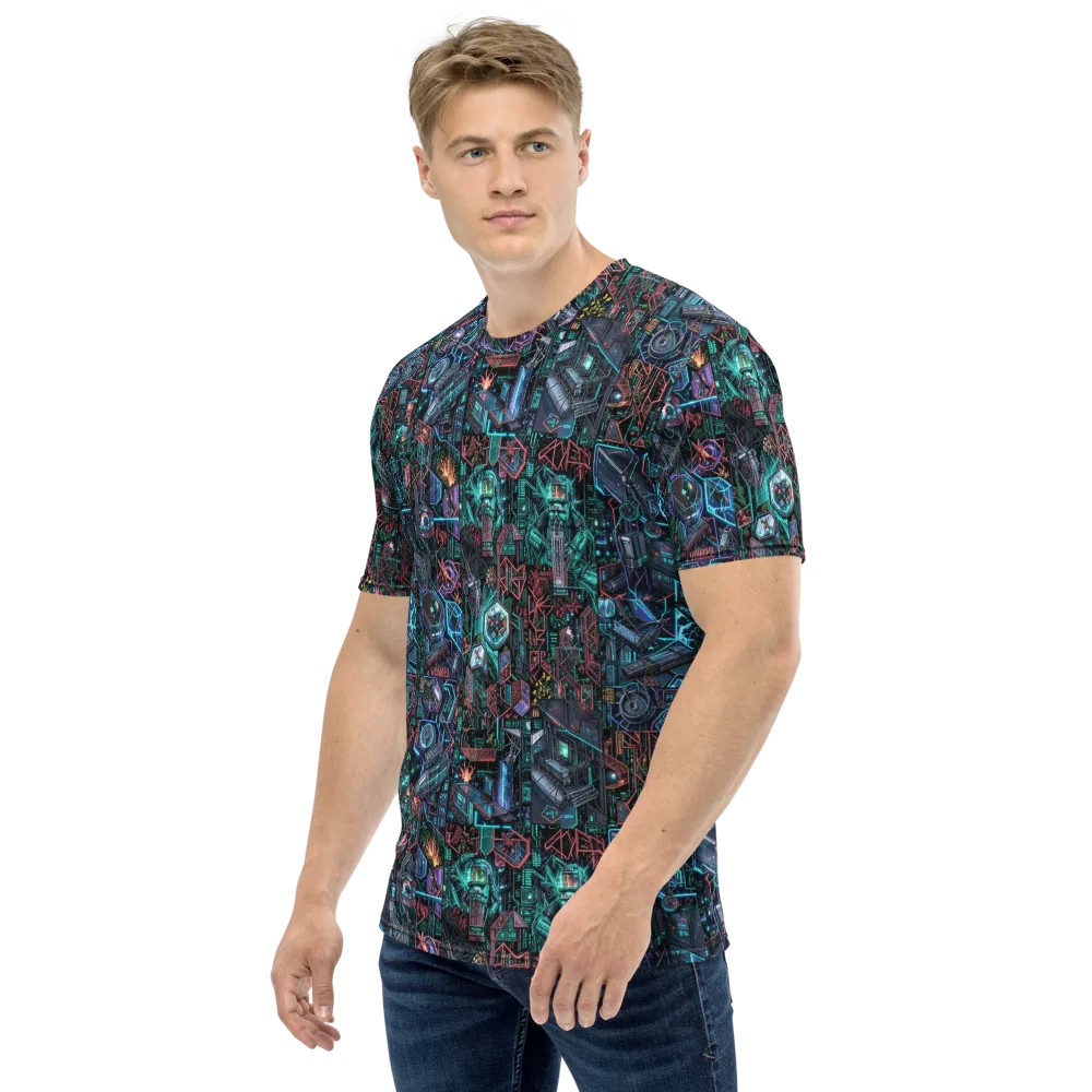Cybernetic Jungle on Men's Crew Neck T-Shirt — Left
