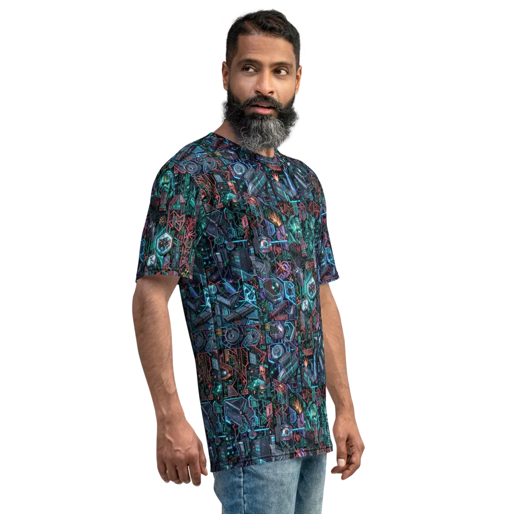 Cybernetic Jungle on Men's Crew Neck T-Shirt — Right