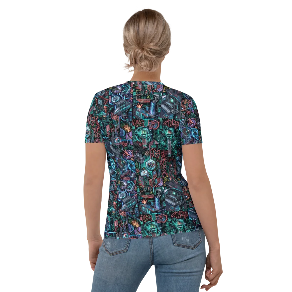 Cybernetic Jungle on Women's Crew Neck T-Shirt — Back