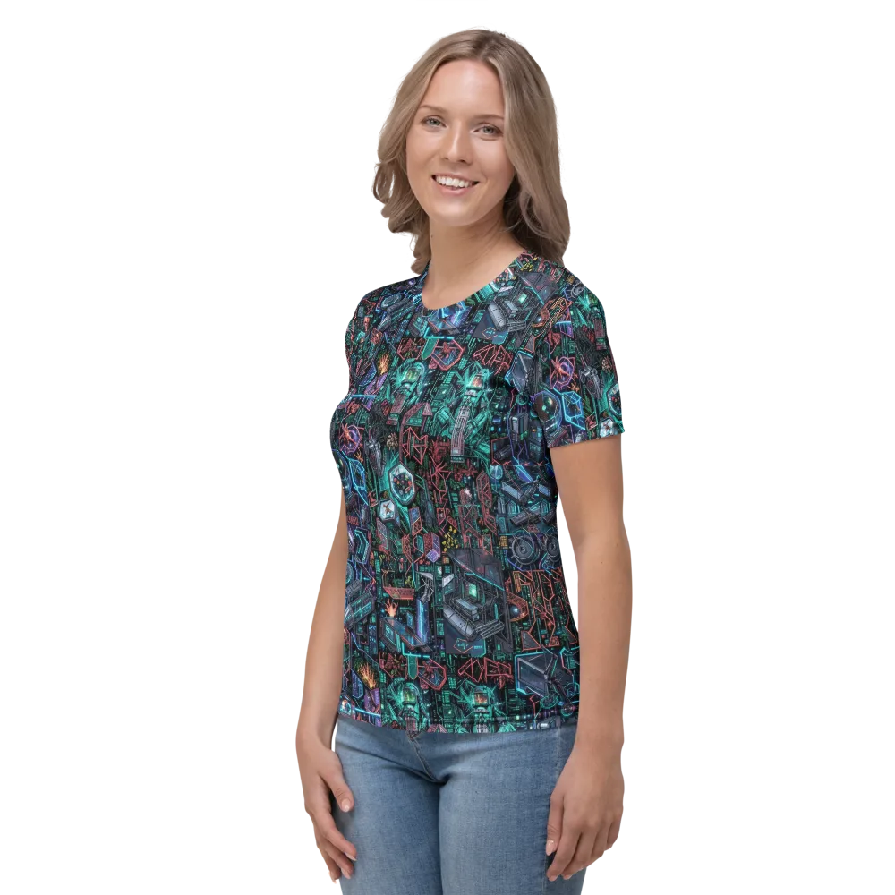 Cybernetic Jungle on Women's Crew Neck T-Shirt — Left